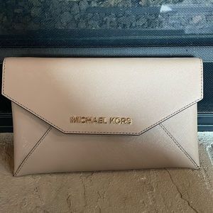 Michael Kors Tan Envelope Clutch bag